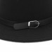 's Wool Felt Dome Oval Flat Top Bowler Porkpie Hat Belt Buckle 57CM US7 1/8  eb-75840435
